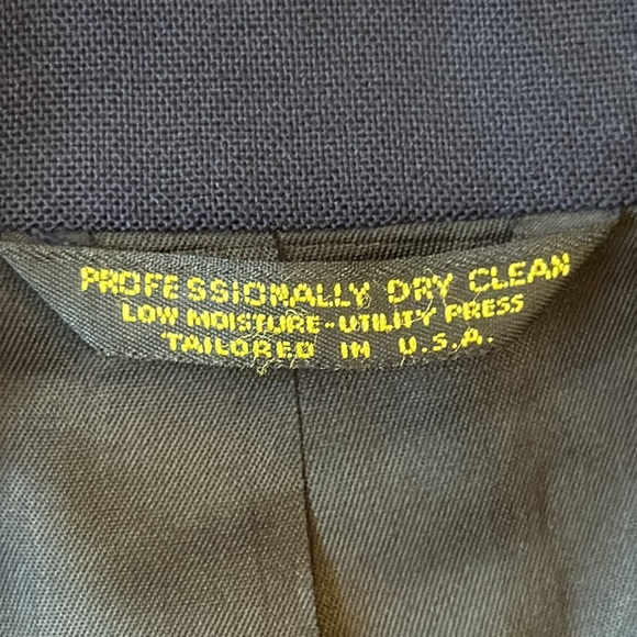 Pierre Cardin Double-Breasted Black Wool Blazer Coat Peak Gold Buttons USA 44S - Picture 4 of 16